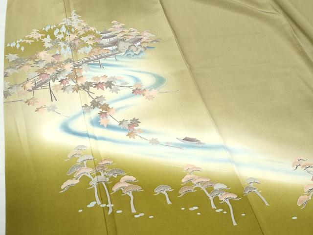 平和屋着物○訪問着 流水鴛鴦文 金彩 正絹 逸品 AAAZ3235np 平和屋着物