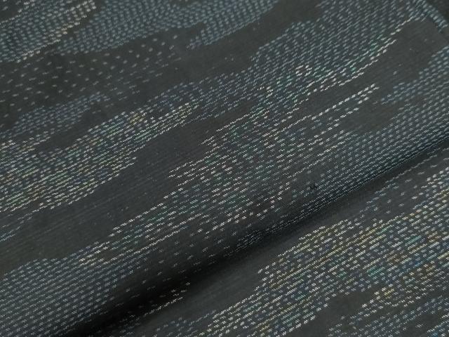 平和屋着物○本場大島紬 緯総絣 色紙文 黒地 正絹 逸品 AAAZ0131zg