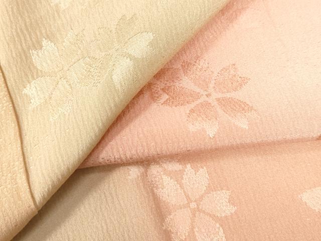 平和屋着物●長襦袢　無双仕立て　舞桜地紋　暈し染め　やまと誂製　正絹　逸品　CAAU3110yc