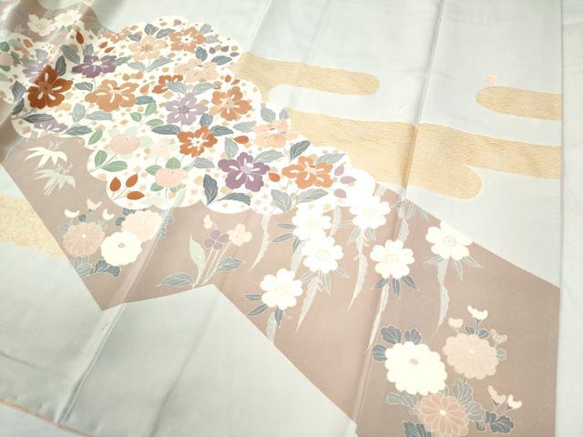 平和屋着物○訪問着 作家物 雲取りエ霞松竹梅花文 金彩