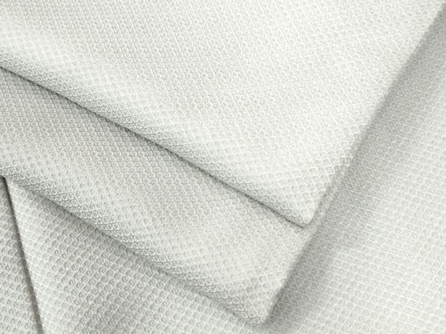 平和屋着物●上質な色無地　鹿の子地紋　白鼠色　さが美扱い　正絹　逸品　CAAU3115yc