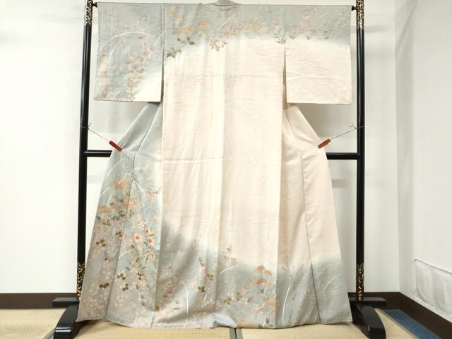 平和屋着物□訪問着 秋草文 暈し染め 金彩 正絹 逸品 DAAR3099zy