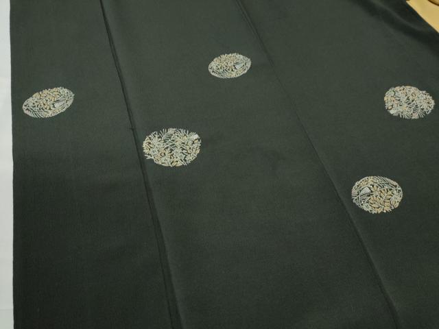 平和屋着物●上質な小紋　草花丸文　黒地　正絹　逸品　CAAU3140yc 平和屋着物○上質な小紋 草花丸文 黒地 正絹 逸品 CAAU3140yc