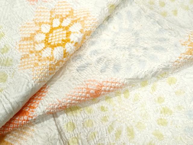 平和屋着物●上質な小紋　総絞り　舞花文　正絹　逸品　未使用　CAAU3141yc