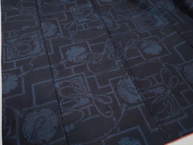 平和屋着物○本場大島紬 80亀甲 色紙雪輪結び紐文 正絹 逸品 CAAU3142yc