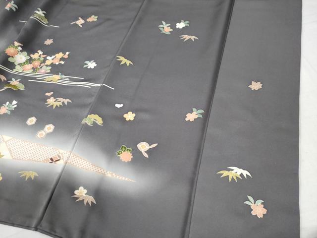 平和屋着物○訪問着 駒刺繍 霞吉祥花松文 暈し染め 金彩