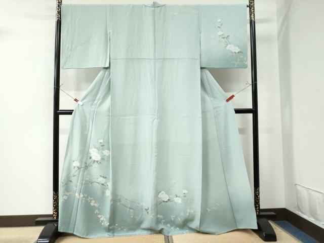 平和屋着物●訪問着　友禅　枝花文　暈し染め　正絹　逸品　CAAU3164yc