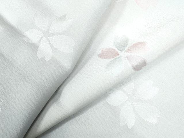 平和屋着物●長襦袢　袷　作家物　舞桜地紋　暈し染め　半衿刺繍　正絹　逸品　未使用　CAAU3167yc