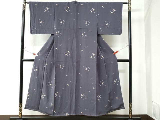 平和屋着物○上質な小紋 舞桜文 金彩 鬼しぼ縮緬 正絹 逸品