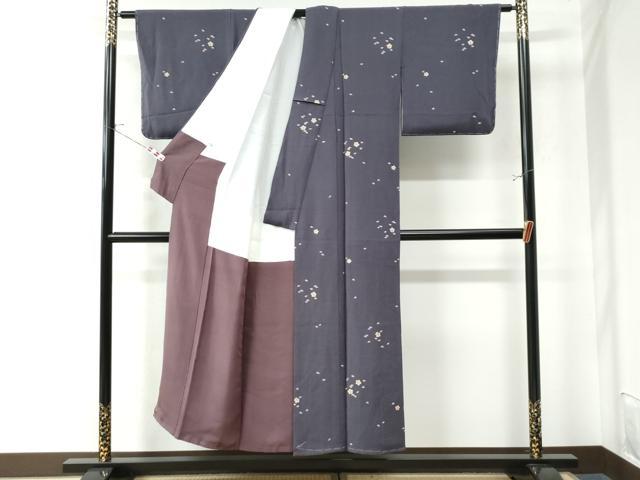 平和屋着物○上質な小紋 舞桜文 金彩 鬼しぼ縮緬 正絹 逸品