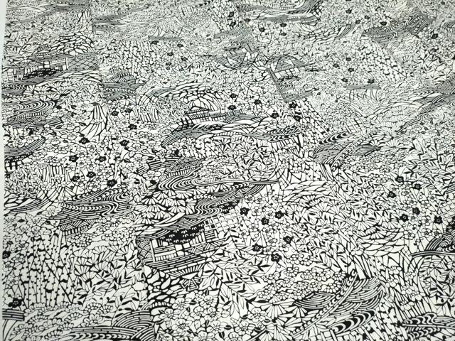 平和屋着物○上質な小紋 型染め 浜松風景草花文 正絹 逸品 CAAU3176yc