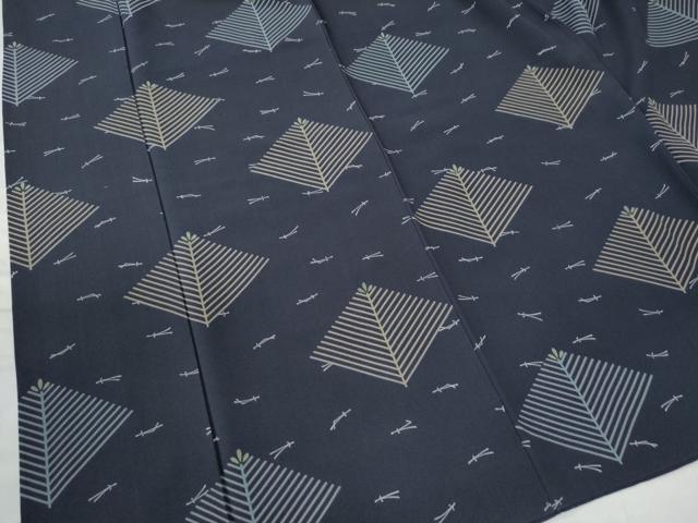 平和屋着物○上質な小紋 作家物 溢れ松葉 菱松葉 正絹 逸品 CAAU3184yc