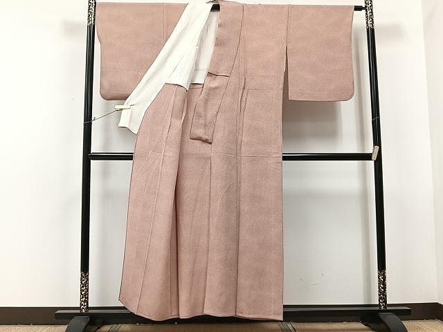 平和屋着物■上質な小紋　霞文　鬼しぼ縮緬　正絹　逸品　未使用　AAAK7420Bph 平和屋着物▽上質な小紋 単衣 作家物 霞文 鬼しぼ縮緬