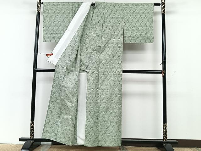 平和屋着物▽上質な紬　単衣　草花文　正絹　逸品　CAAU3839xi 平和屋着物▽上質な紬 単衣 草花文 正絹 逸品 CAAU3839xiの通販 by