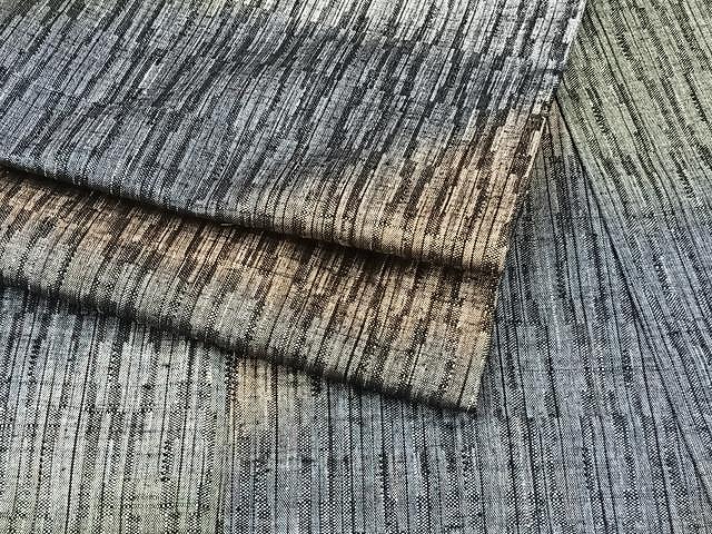 平和屋着物▽上質な紬　単衣　霞文　正絹　逸品　CAAU3841xi