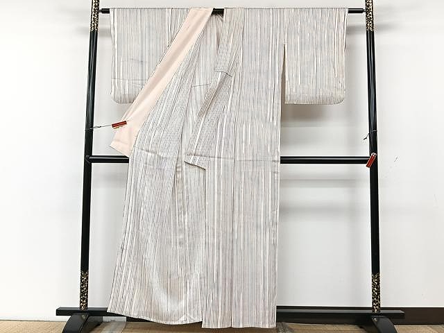 平和屋着物○上質な紬 作家物 猫 ネコ 柳煤竹色 正絹 逸品