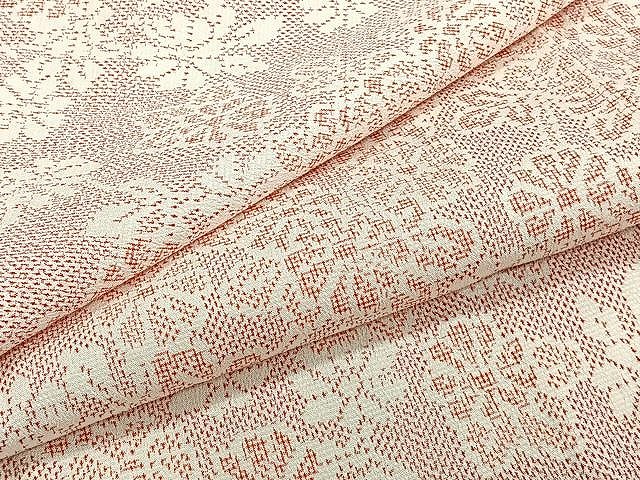 平和屋着物▽本塩沢　単衣　枝菊文　正絹　逸品　CAAU3861xi