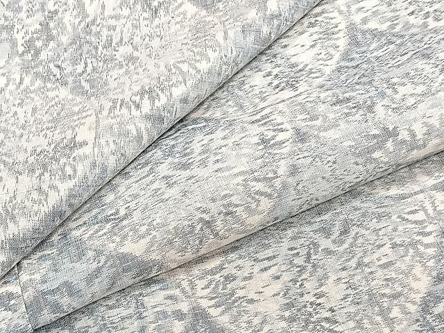 平和屋着物▽上質な紬　単衣　草花文　正絹　逸品　CAAU3892xi