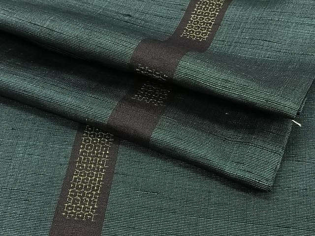 平和屋着物▽上質な紬　単衣　縞　正絹　逸品　CAAU3894xi