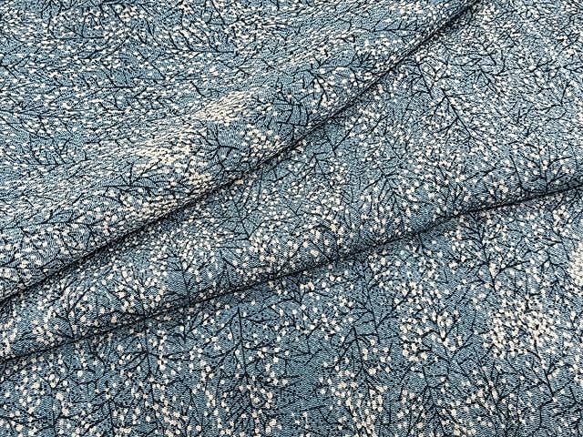 平和屋着物▽上質な小紋　単衣　樹林文　鬼しぼ縮緬　やまと誂製　正絹　逸品　CAAU3904xi