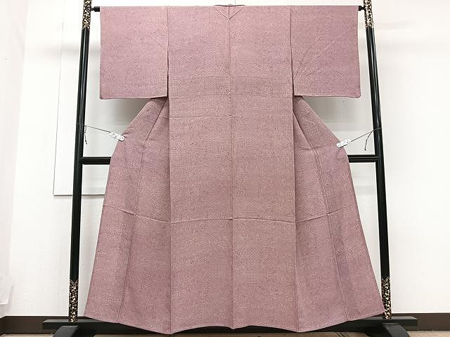 平和屋着物▽上質な小紋　単衣　更紗花唐草文　正絹　逸品　CAAU3921xi 平和屋着物▽上質な小紋 単衣 更紗花唐草文 正絹 逸品 CAAU3921xi