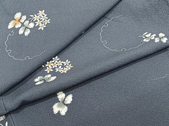 平和屋着物▽上質な小紋　単衣　舞花文　正絹　逸品　未使用　CAAU3940xi