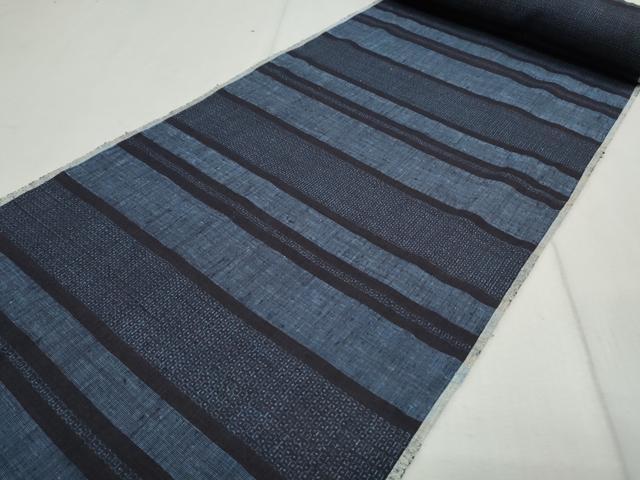 平和屋着物○本場結城紬 反物 80亀甲 横段文 着尺 逸品 未使用