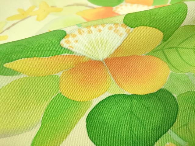 平和屋着物▽訪問着　単衣　手描き　草花文　暈し染め　正絹　逸品　CAAU5207vp 平和屋着物▽訪問着 単衣 手描き 草花文 暈し染め 正絹 逸品