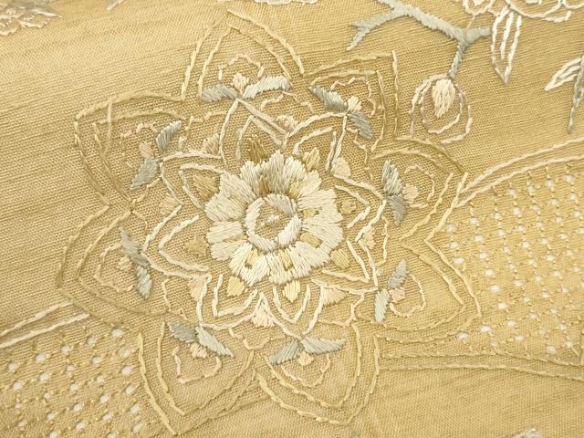 平和屋着物＊夏物 中国三大刺繍 スワトウ刺繍 総刺繍 太鼓柄袋帯