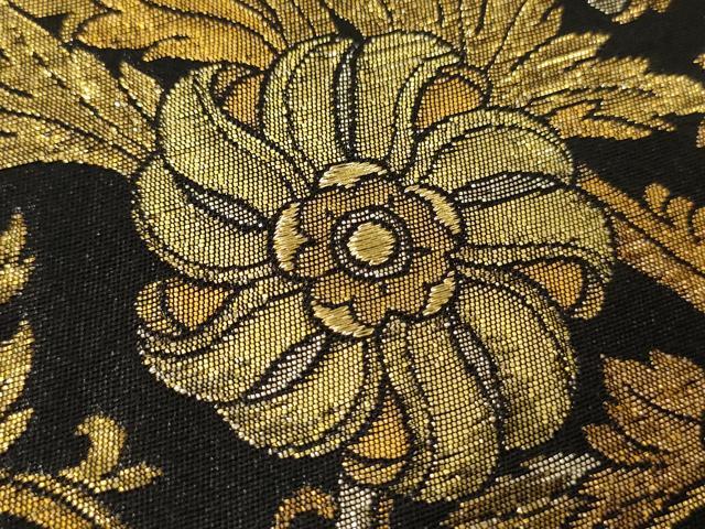 正絹 六通袋帯 【唐織 花々】 V9635 ○高級 正絹 唐織 六通 袋帯 華文 花