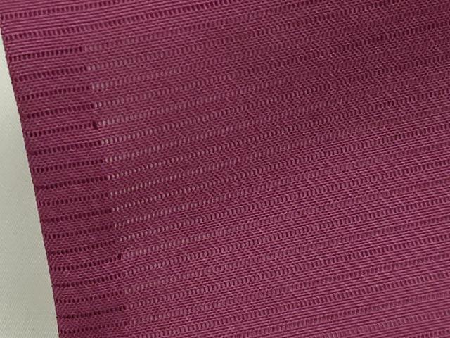 平和屋着物＊夏物 色無地 絽 堅牢染 暗紅色 反端付き 正絹