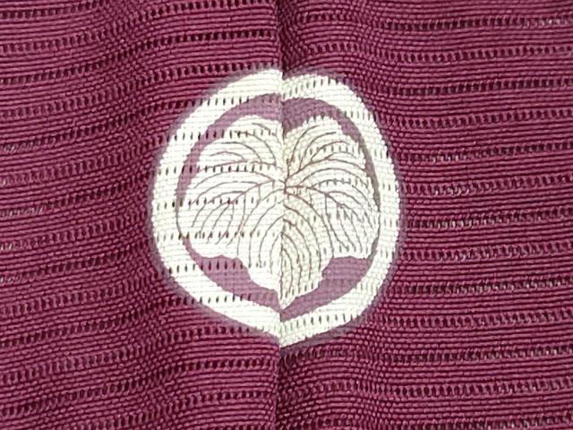 平和屋着物＊夏物 色無地 絽 堅牢染 暗紅色 反端付き 正絹