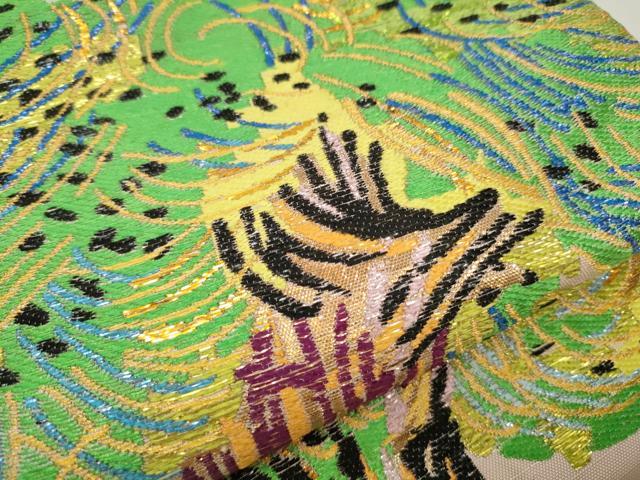 平和屋本店□極上 龍村美術織物 九寸開き名古屋帯 経錦 サン