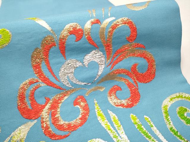 平和屋□極上 龍村美術織物 たつむら 九寸開き名古屋帯 獅子狩