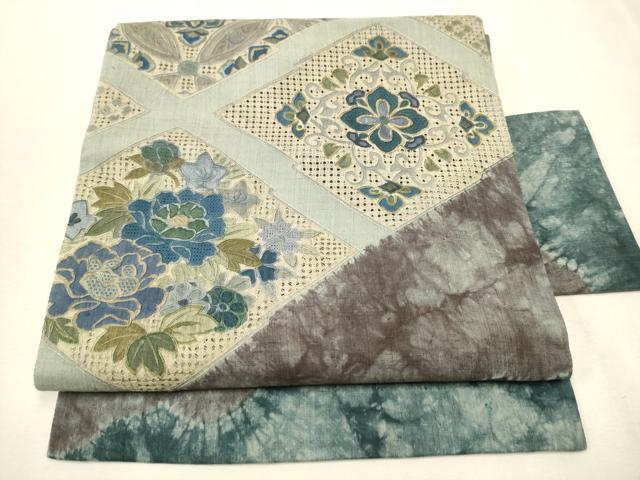 平和屋本店□伝統工芸士 染谷梅治 長襦袢 袷 舞桜 反端付き