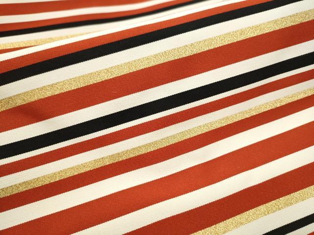 平和屋着物○爪掻き本綴れ 八寸名古屋帯 作家物 縞 金糸