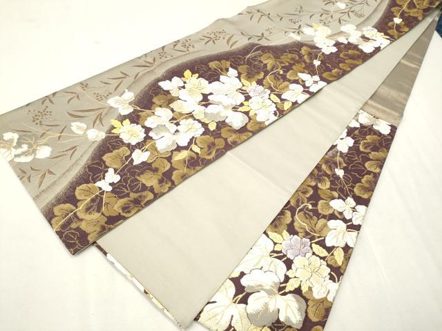 平和屋着物○六通柄袋帯 蔦の葉花文 金銀糸 やまと