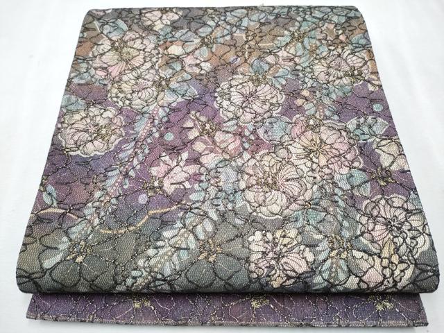 平和屋着物●太鼓柄袋帯　総刺繍　辻が花　正絹　逸品　CAAU9488hy