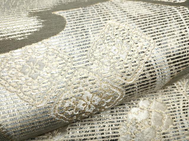 平和屋着物●六通柄袋帯　エ霞花唐草文　金銀糸　正絹　逸品　CAAU9502hy 平和屋着物○六通柄袋帯 エ霞花唐草文 金銀糸 正絹