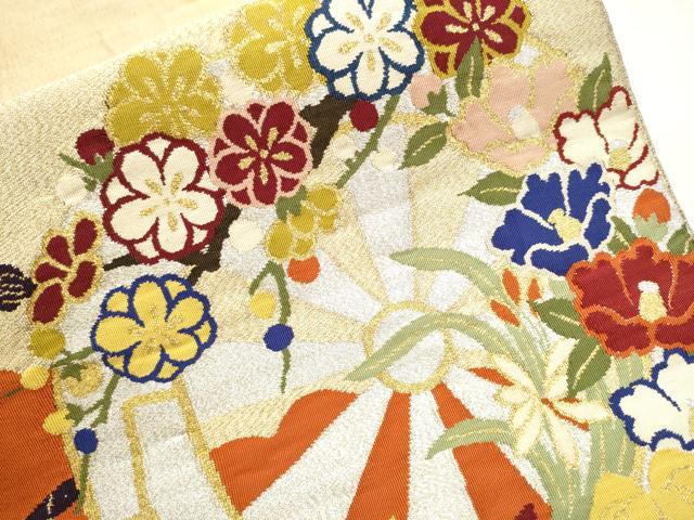 平和屋着物＊夏物 太鼓柄袋帯 フクロウ 金銀糸 正絹 逸品 CAAW6990fb