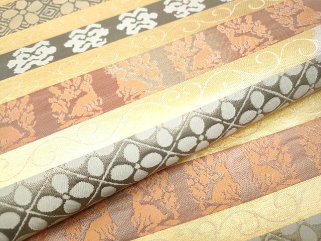 平和屋着物■極上　染色作家　斉藤三才　両面　六通柄袋帯　網目文　三才鳥　黒地　金銀糸　上代41万　反端付き　逸品　DZAA9021kh5 平和屋着物□極上 染色作家 斉藤三才 両面 六通柄袋帯 網目文 三才鳥