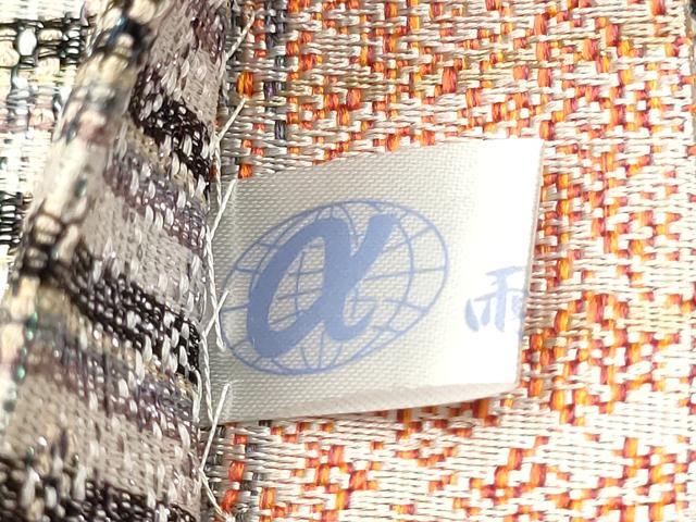 平和屋着物○両面 全通柄袋帯 縞 正絹 逸品 CAAU9528hy