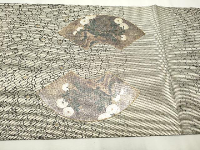 平和屋着物●太鼓柄袋帯　地紙草花文　金彩　正絹　逸品　CAAU9537hy 平和屋着物○太鼓柄袋帯 地紙草花文 金彩 正絹 逸品 CAAU9537hy