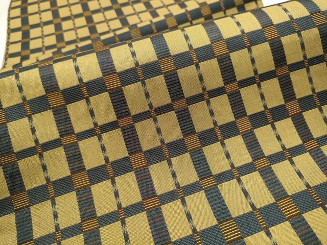平和屋着物○両面 全通柄袋帯 格子柄 正絹 逸品 CAAU9542hy