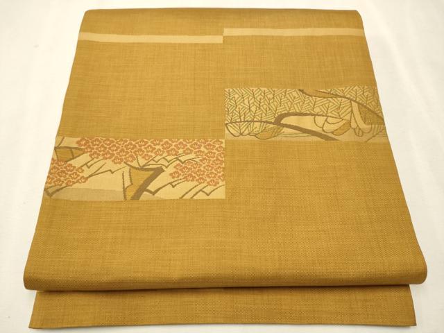 平和屋着物●名門木屋太　今河織物　六通柄袋帯　枝梅松葉文　正絹　逸品　CAAU9572hy