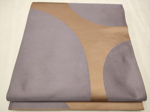 袋帯【辻村寿三郎】ジュサブロー モダン市松格子 正絹 紫色 茶色 六通柄 着物帯 袋帯【辻村寿三郎】ジュサブロー モダン市松格子 正絹 紫色 茶色