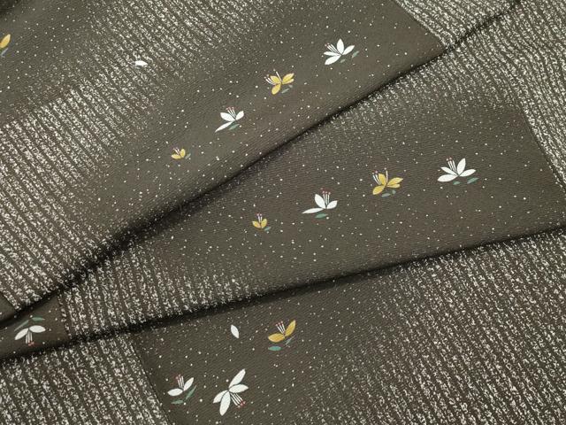 平和屋着物●上質な小紋　舞花文　正絹　逸品　CAAU9623vf