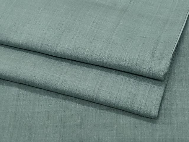 平和屋着物●本場結城紬　重要無形文化財　色無地　豆がら茶色　正絹　逸品　CAAU9671vf