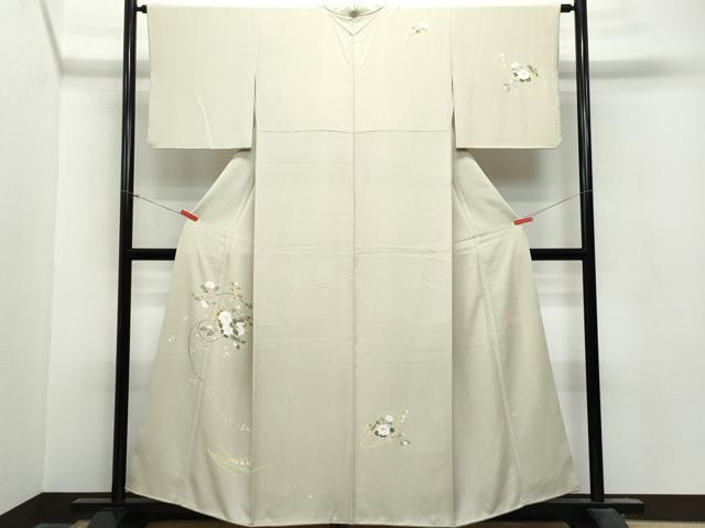 平和屋着物●京加賀友禅　松本健一　訪問着　草花文　正絹　逸品　CAAU9675vf