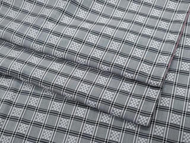 平和屋着物●上質な小紋　格子柄　正絹　逸品　CAAU9676vf